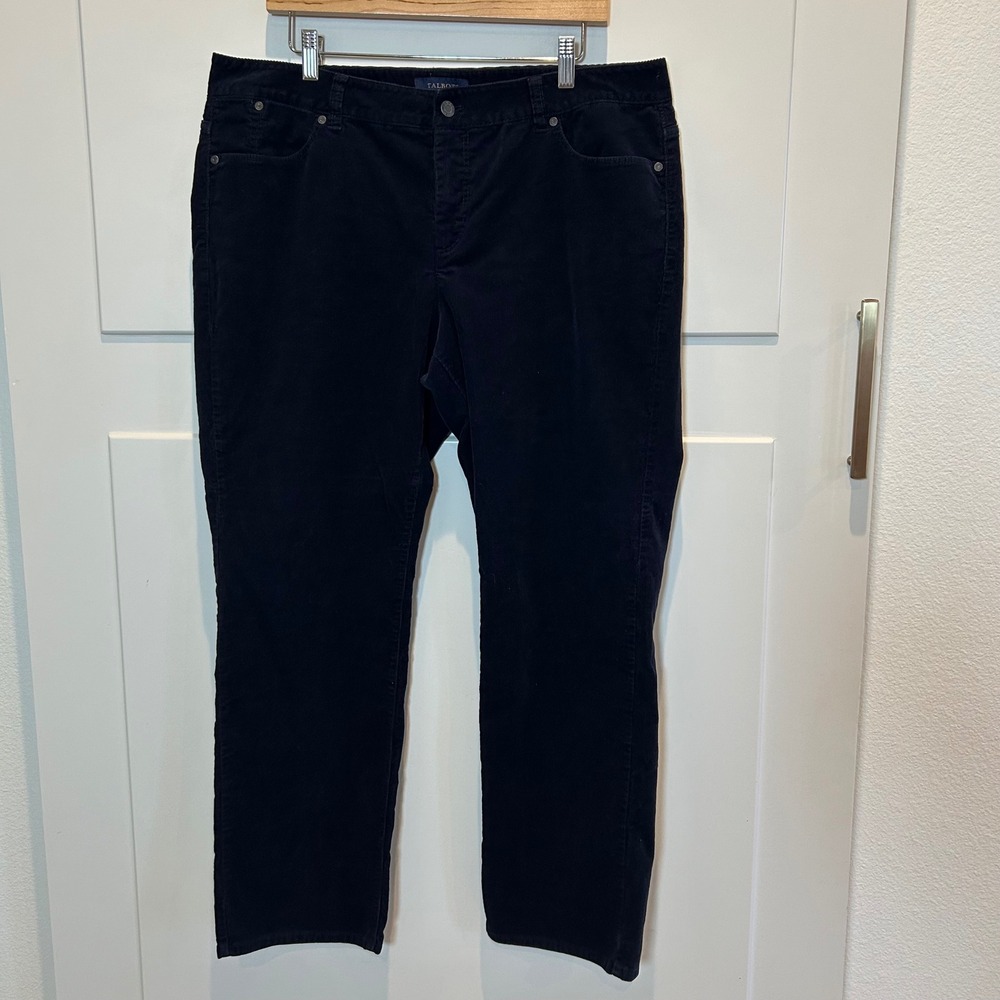 Talbots Woman Petite Navy Blue Corduroy Pants Size 16P Career Plus Size‎